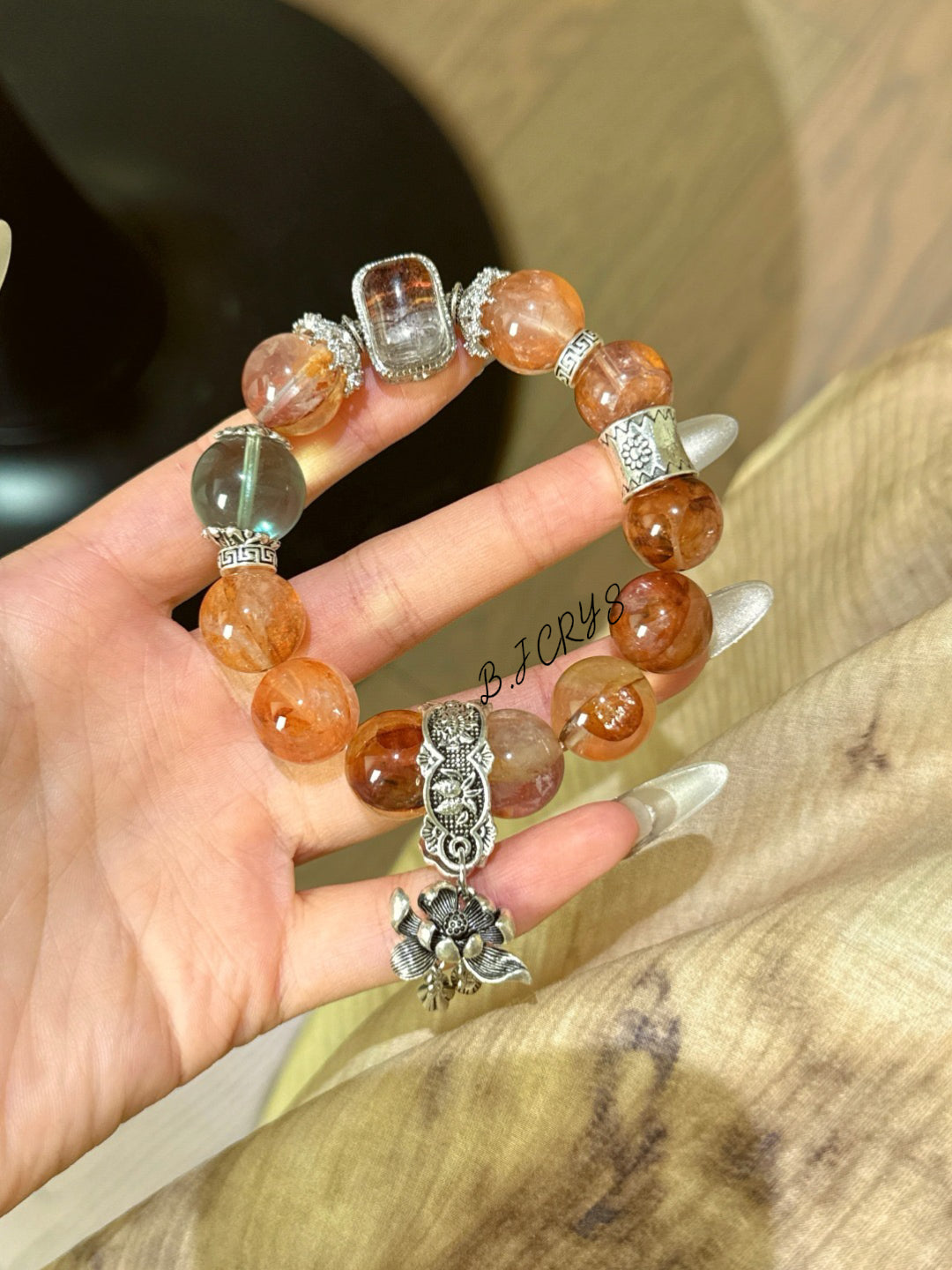 Red Phantom Fluorite Bracelet