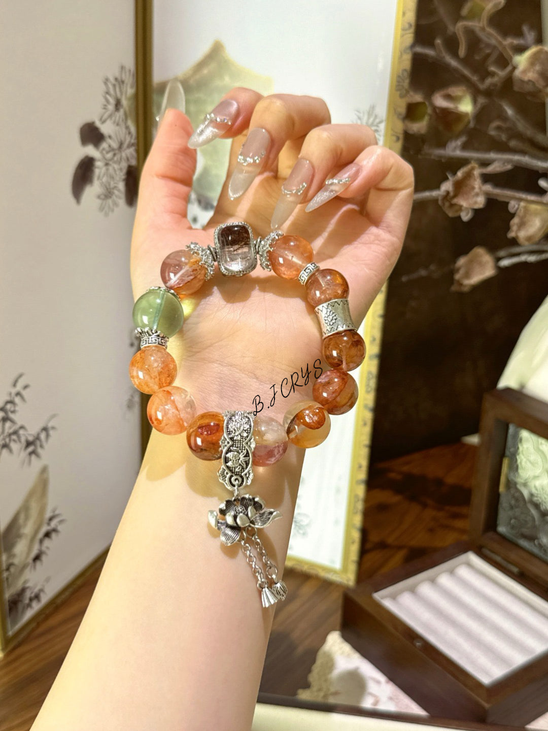Red Phantom Fluorite Bracelet
