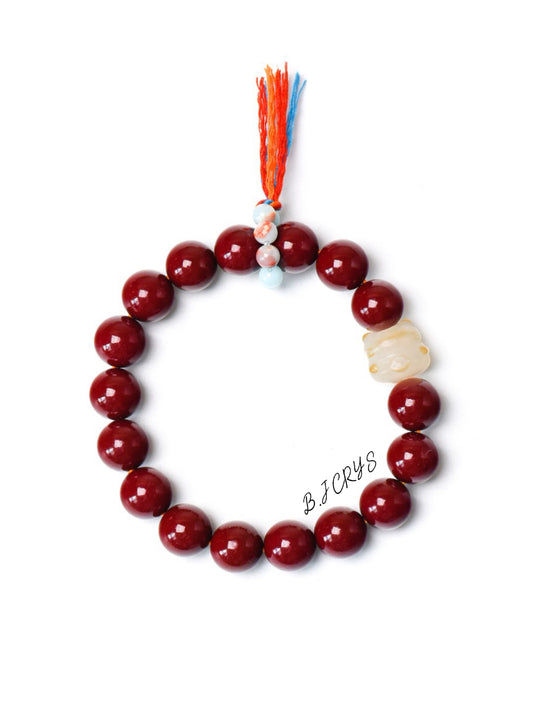 Cinnabar Lucky Cat Bracelet