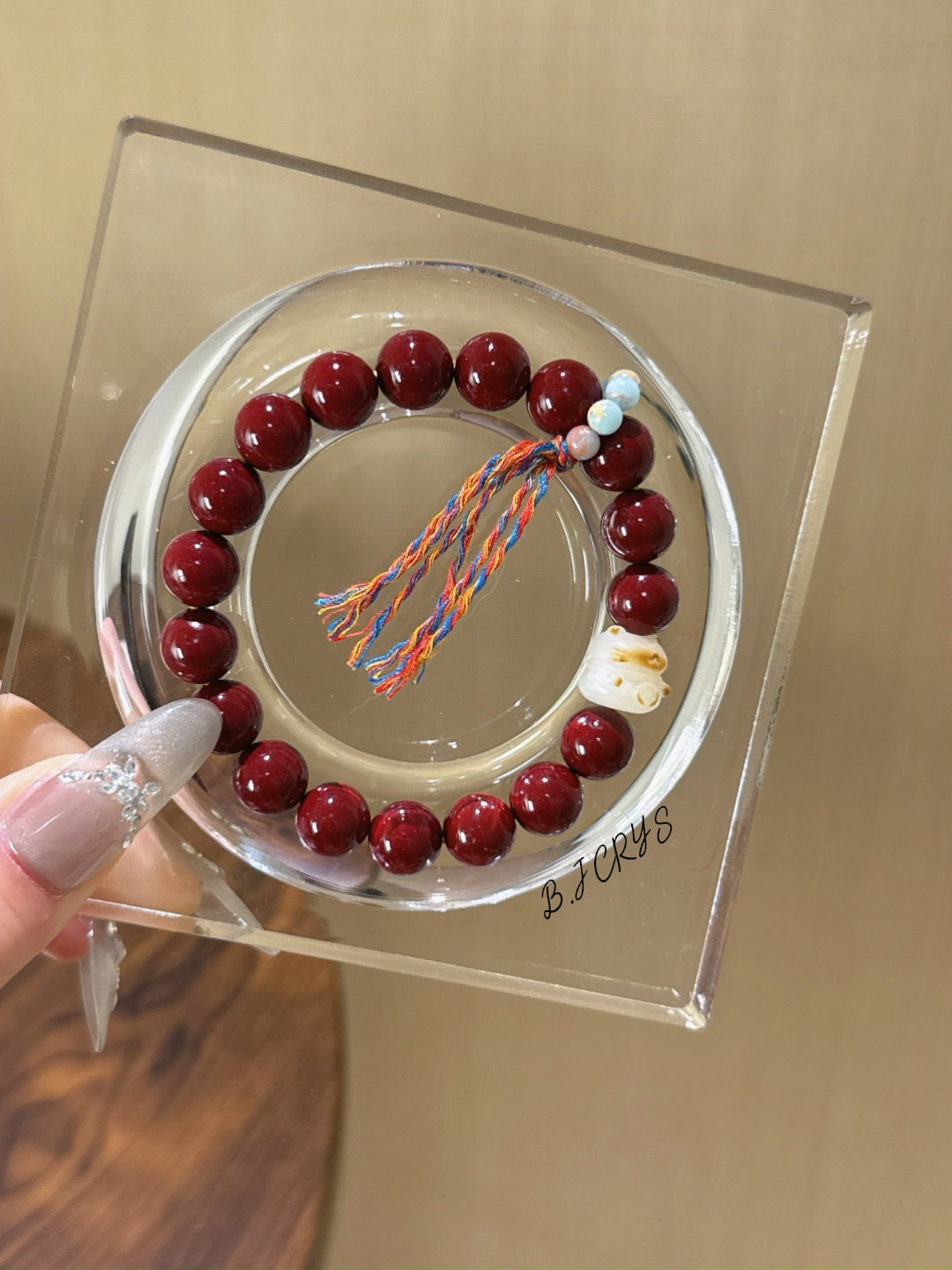 Cinnabar Lucky Cat Bracelet