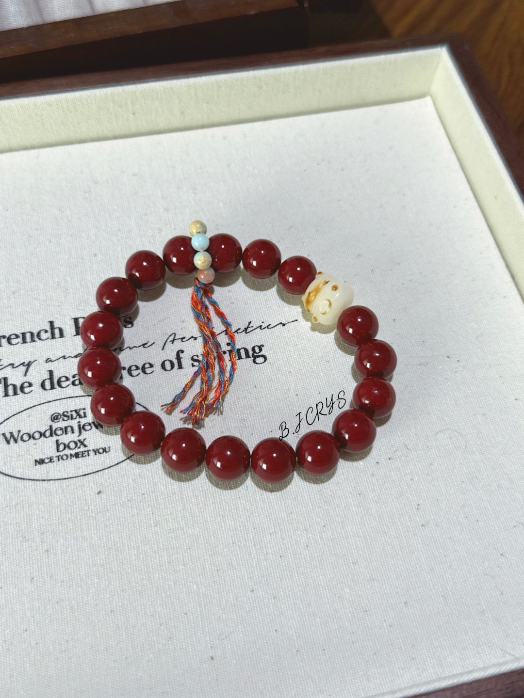 Cinnabar Lucky Cat Bracelet