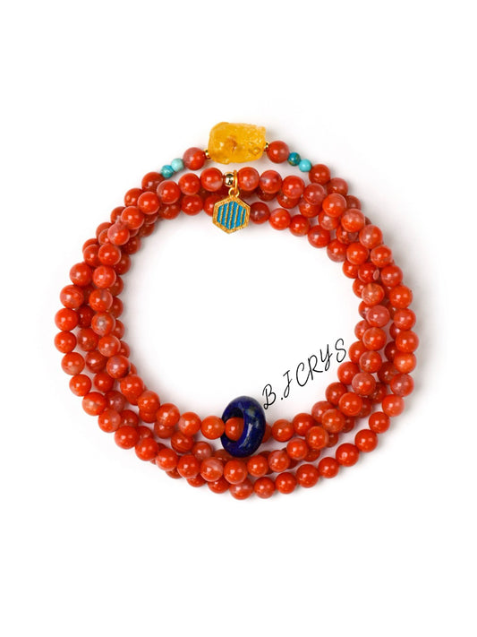 Multi-Layer South Red Agate Bracelet