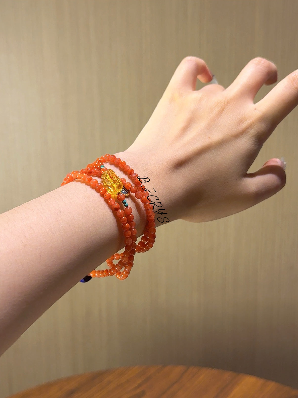 Multi-Layer South Red Agate Bracelet