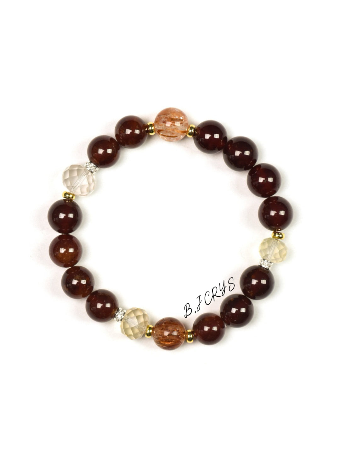 Garnet & Black Gold Super Seven Bracelet