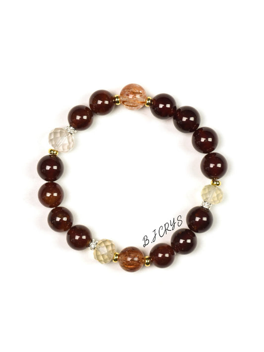 Garnet & Black Gold Super Seven Bracelet