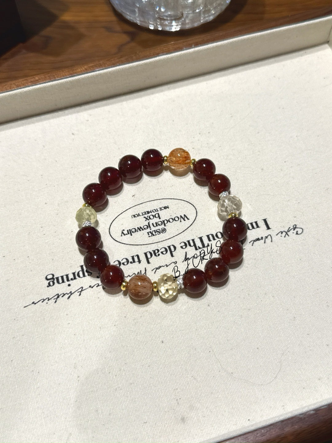 Garnet & Black Gold Super Seven Bracelet