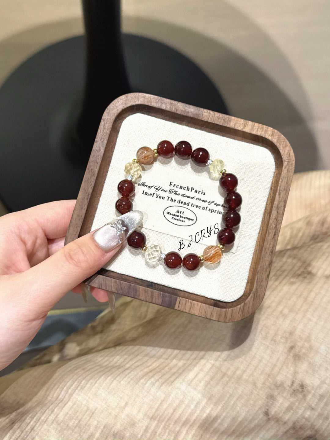 Garnet & Black Gold Super Seven Bracelet