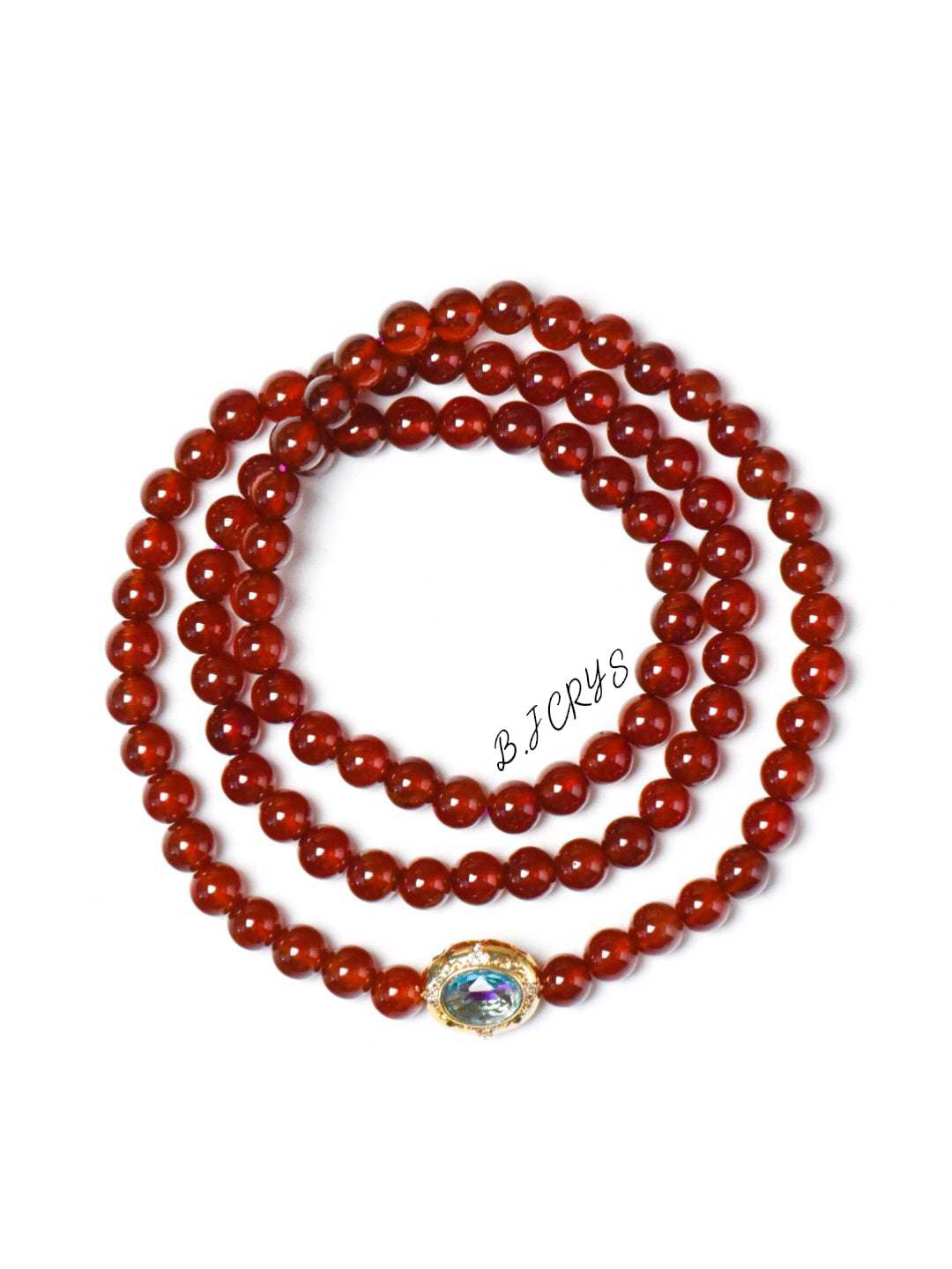 Garnet “Blue Magic Box” Multi-Layer Bracelet