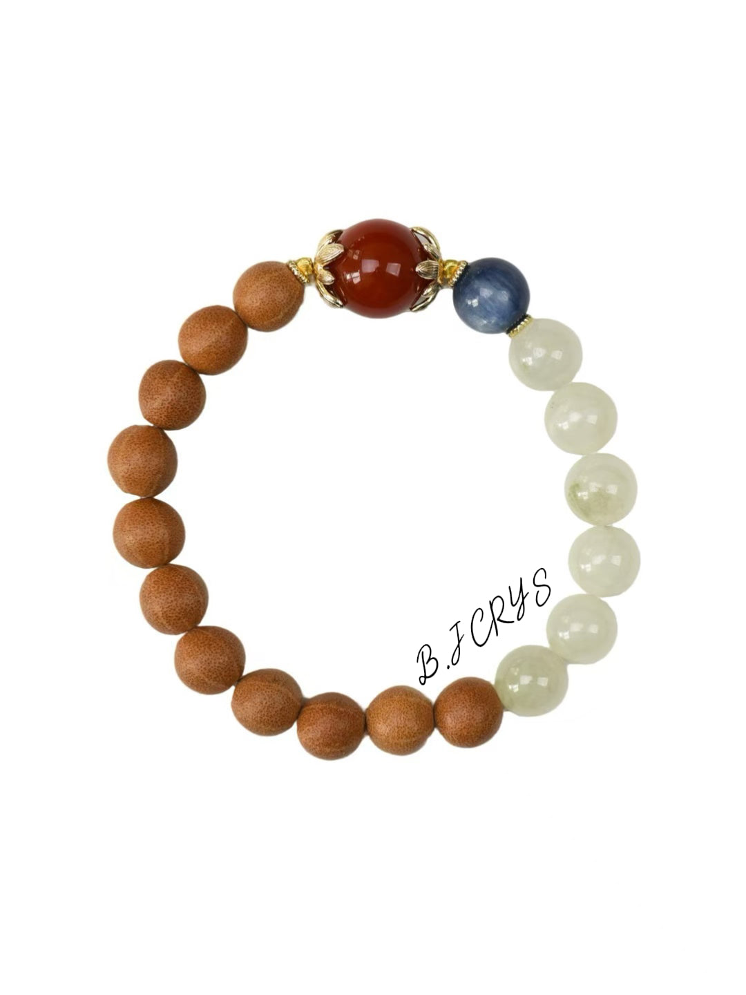 Five-Line Bodhi & Green Garnet Bracelet