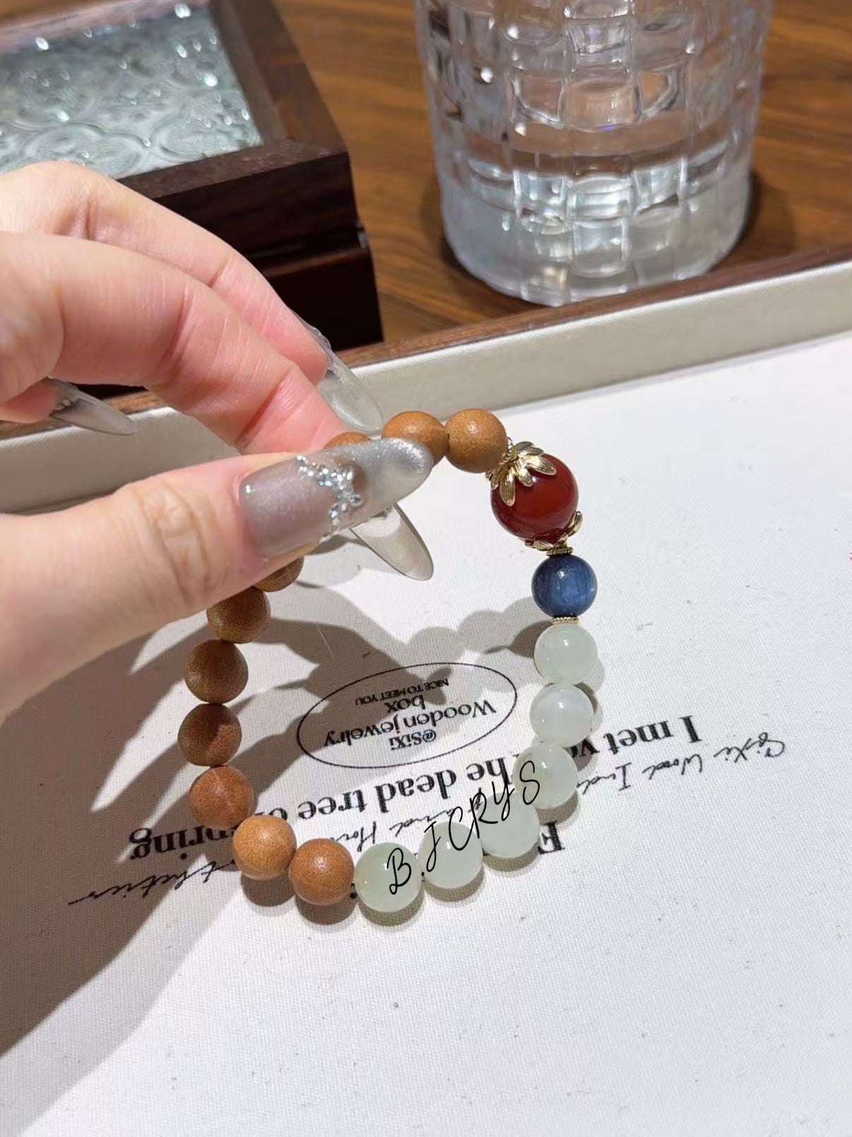 Five-Line Bodhi & Green Garnet Bracelet