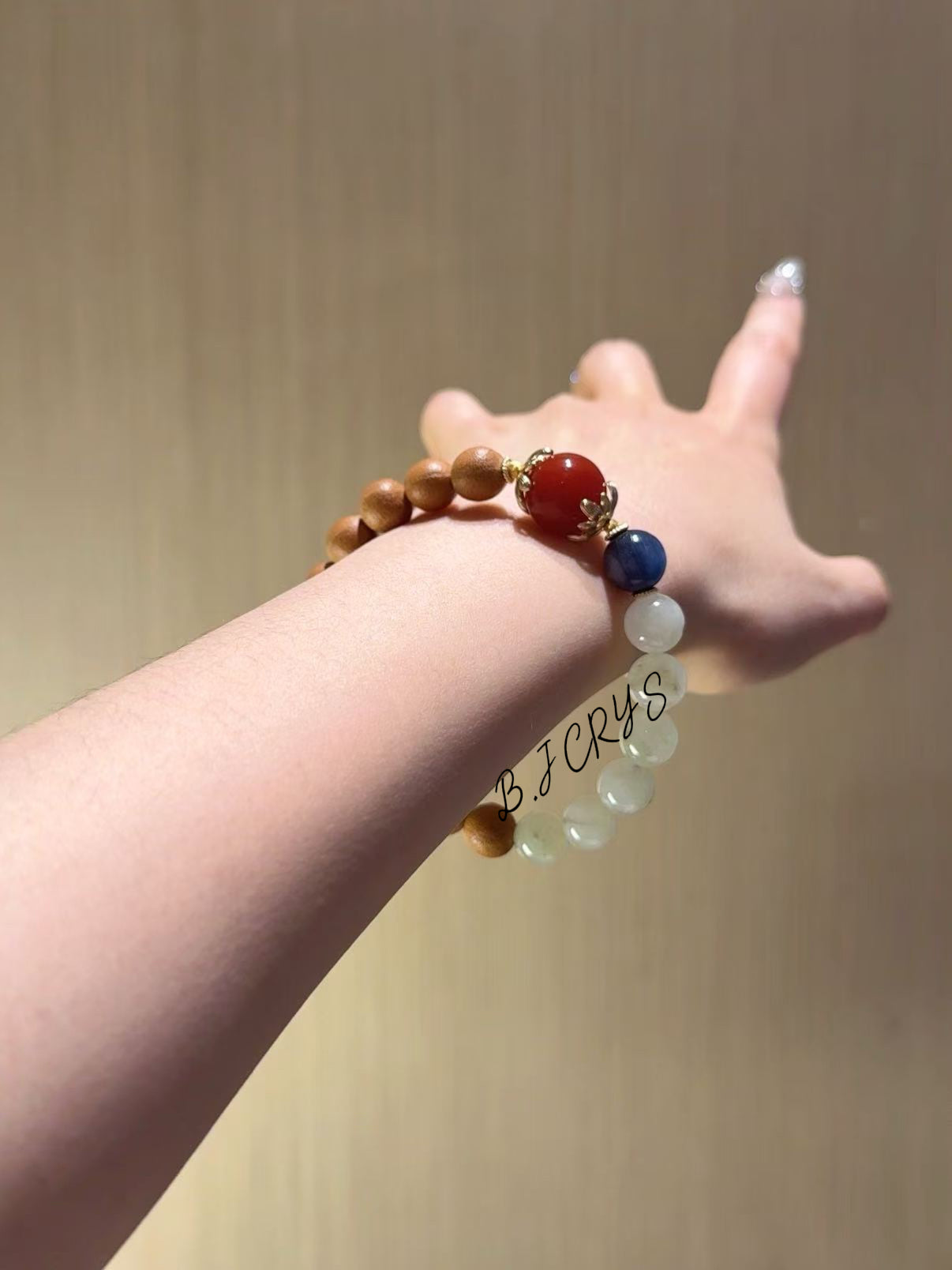 Five-Line Bodhi & Green Garnet Bracelet