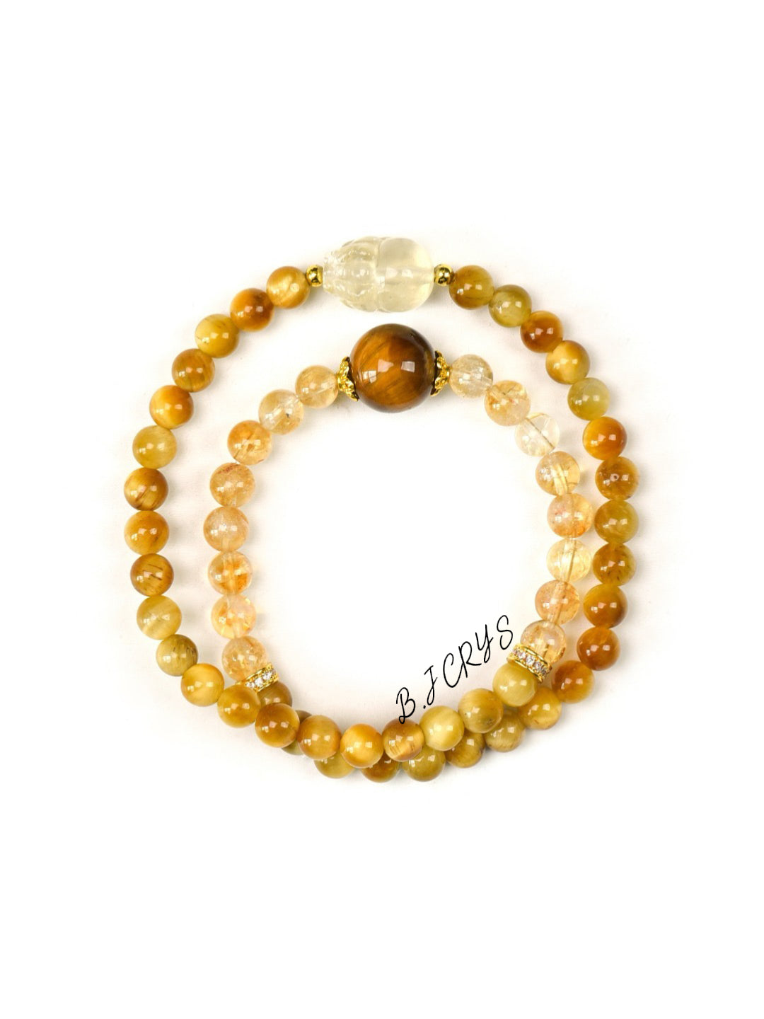 Tiger Eye & Yellow Phantom Quartz Bracelet