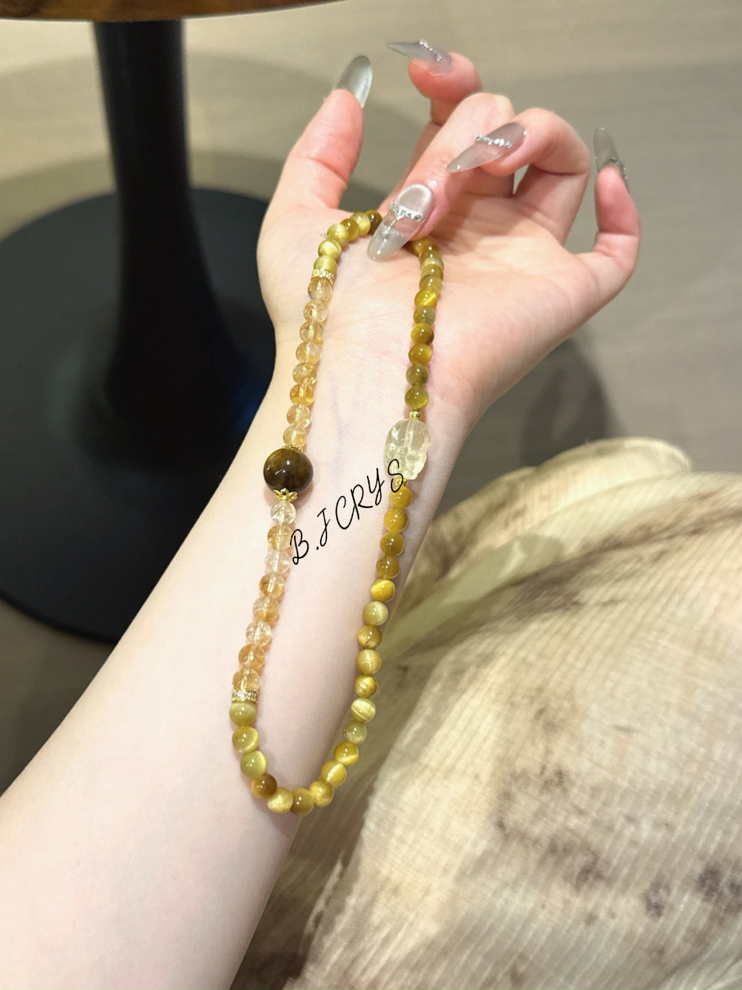 Tiger Eye & Yellow Phantom Quartz Bracelet
