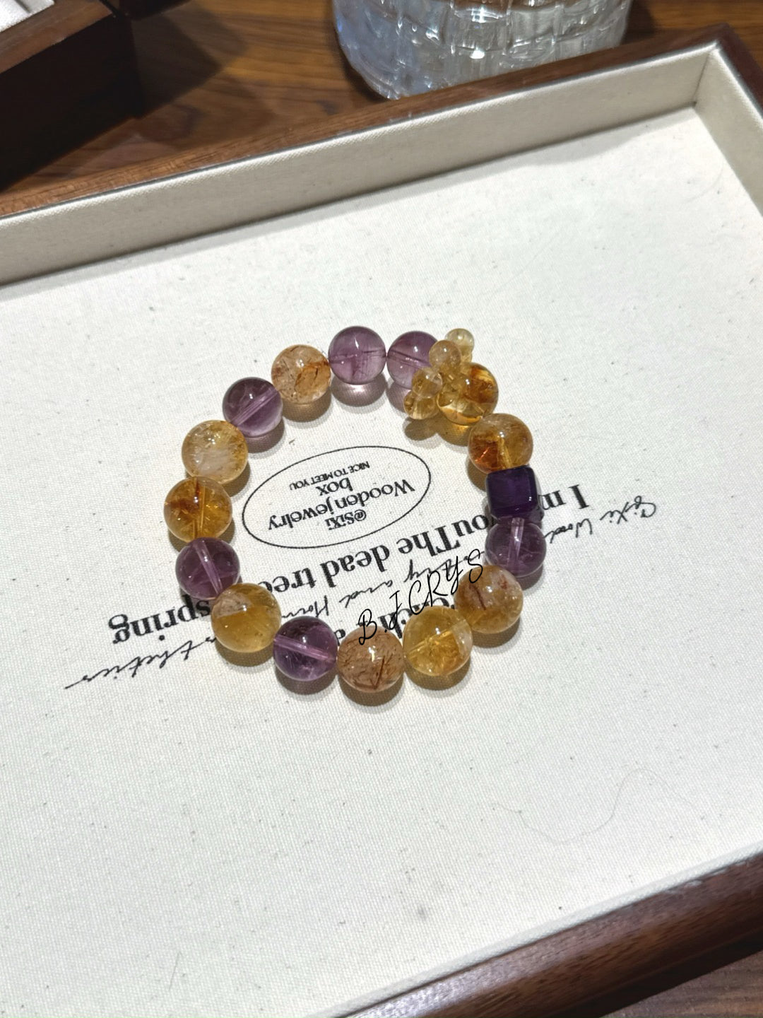Yellow Phantom Quartz & Amethyst Bracelet