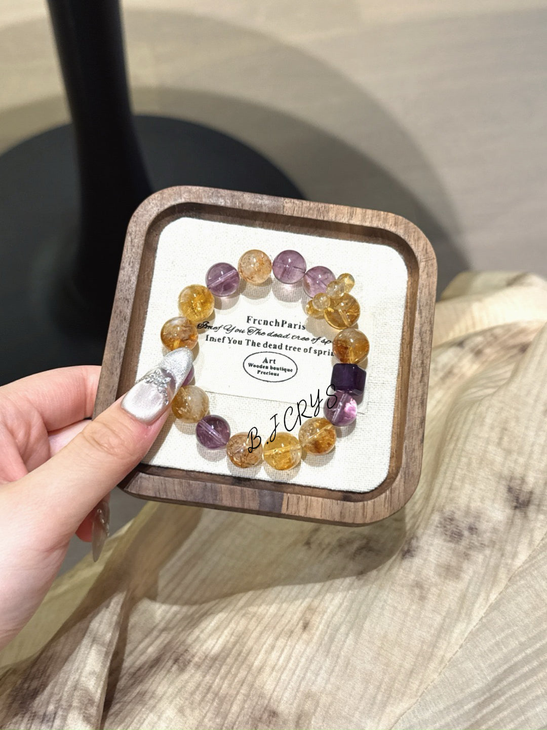 Yellow Phantom Quartz & Amethyst Bracelet