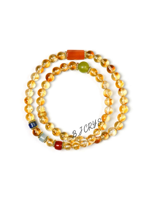 Yellow Phantom Quartz Multi-Layer Bracelet