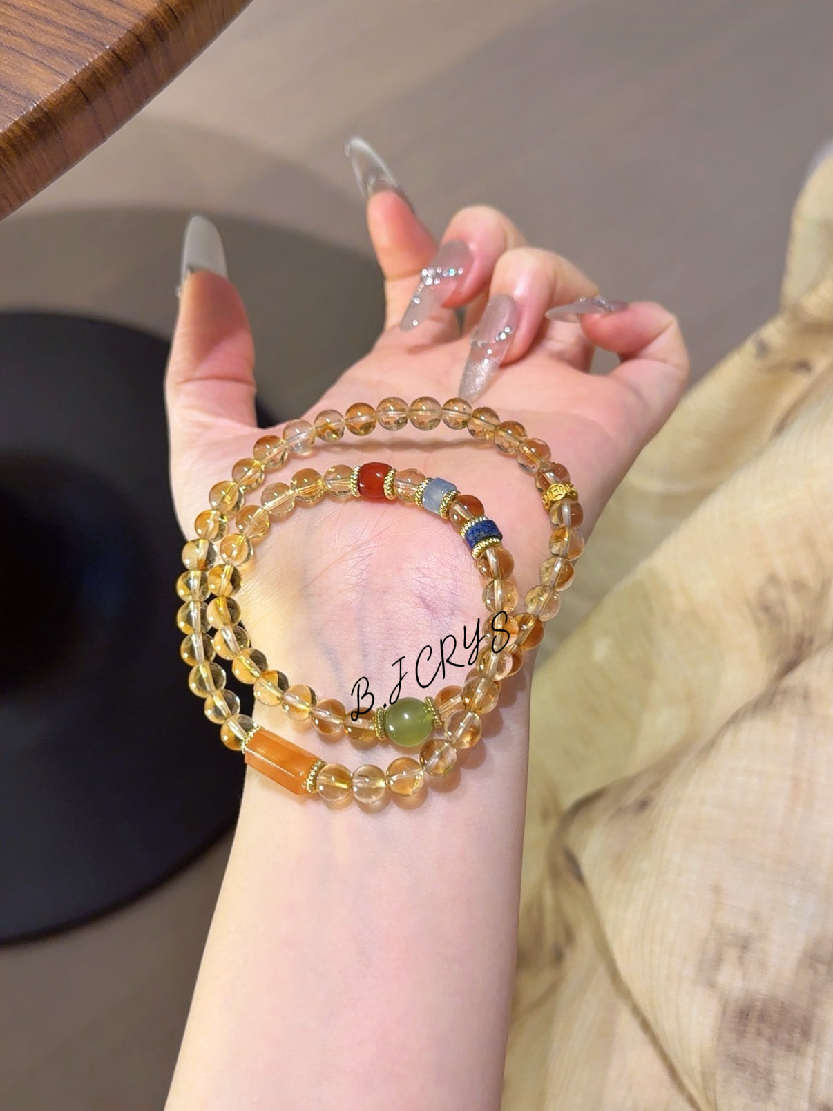 Yellow Phantom Quartz Multi-Layer Bracelet