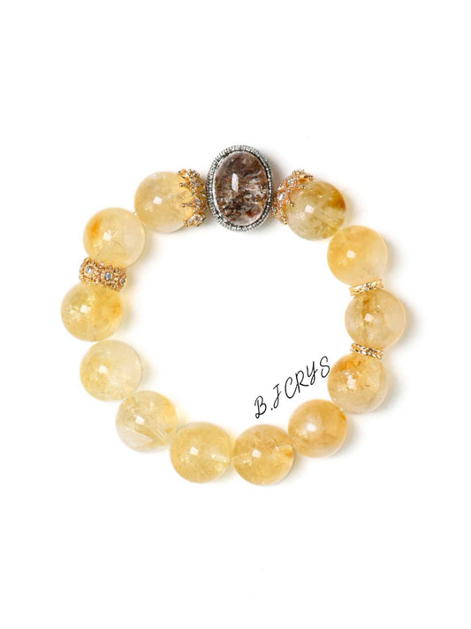 Yellow Azeztulite & Four Seasons Phantom Bracelet