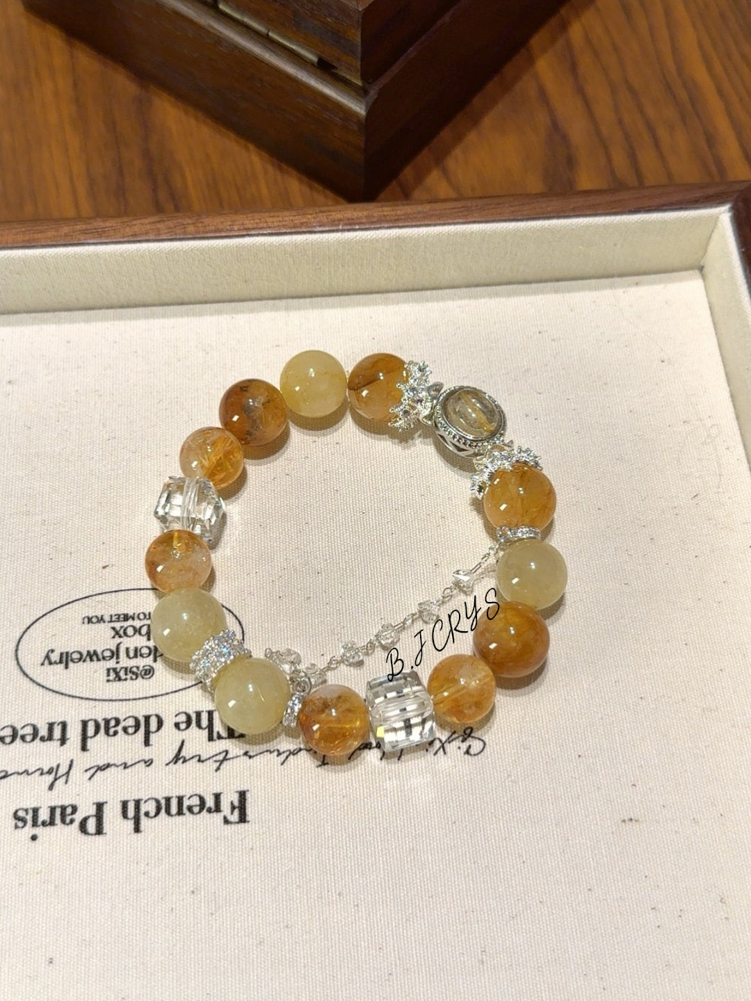 Yellow Flower Quartz, Golden Rutilated Quartz & Yellow Phantom Quartz Bracelet