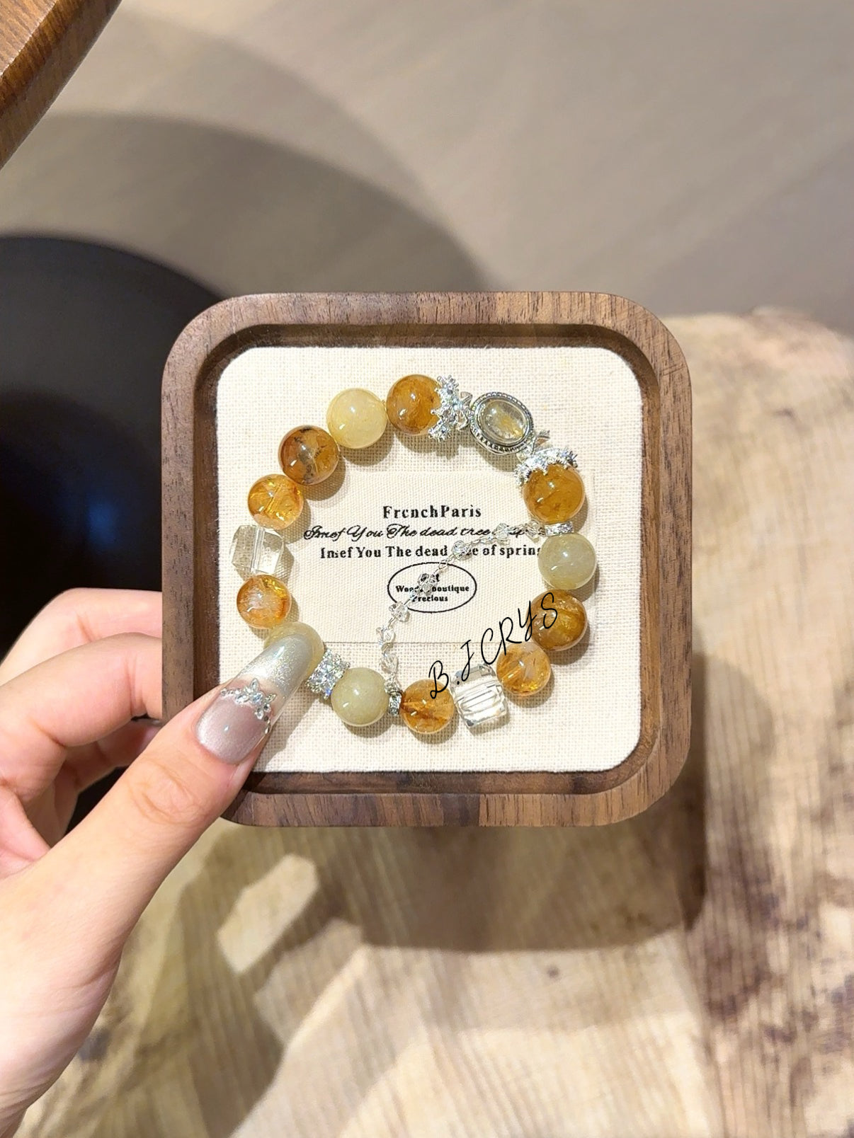 Yellow Flower Quartz, Golden Rutilated Quartz & Yellow Phantom Quartz Bracelet