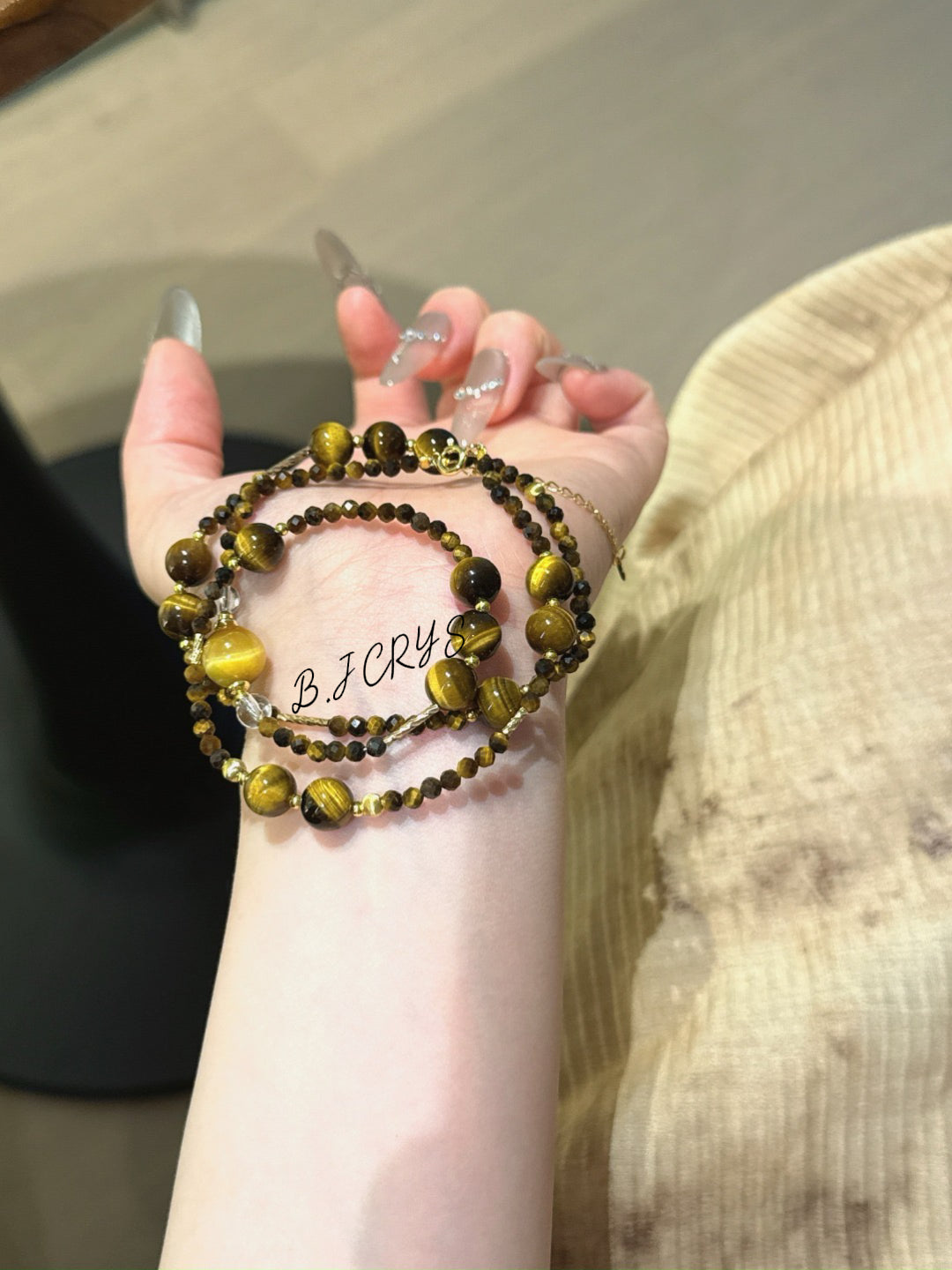 Faceted Tiger Eye Multi-Layer Bracelet