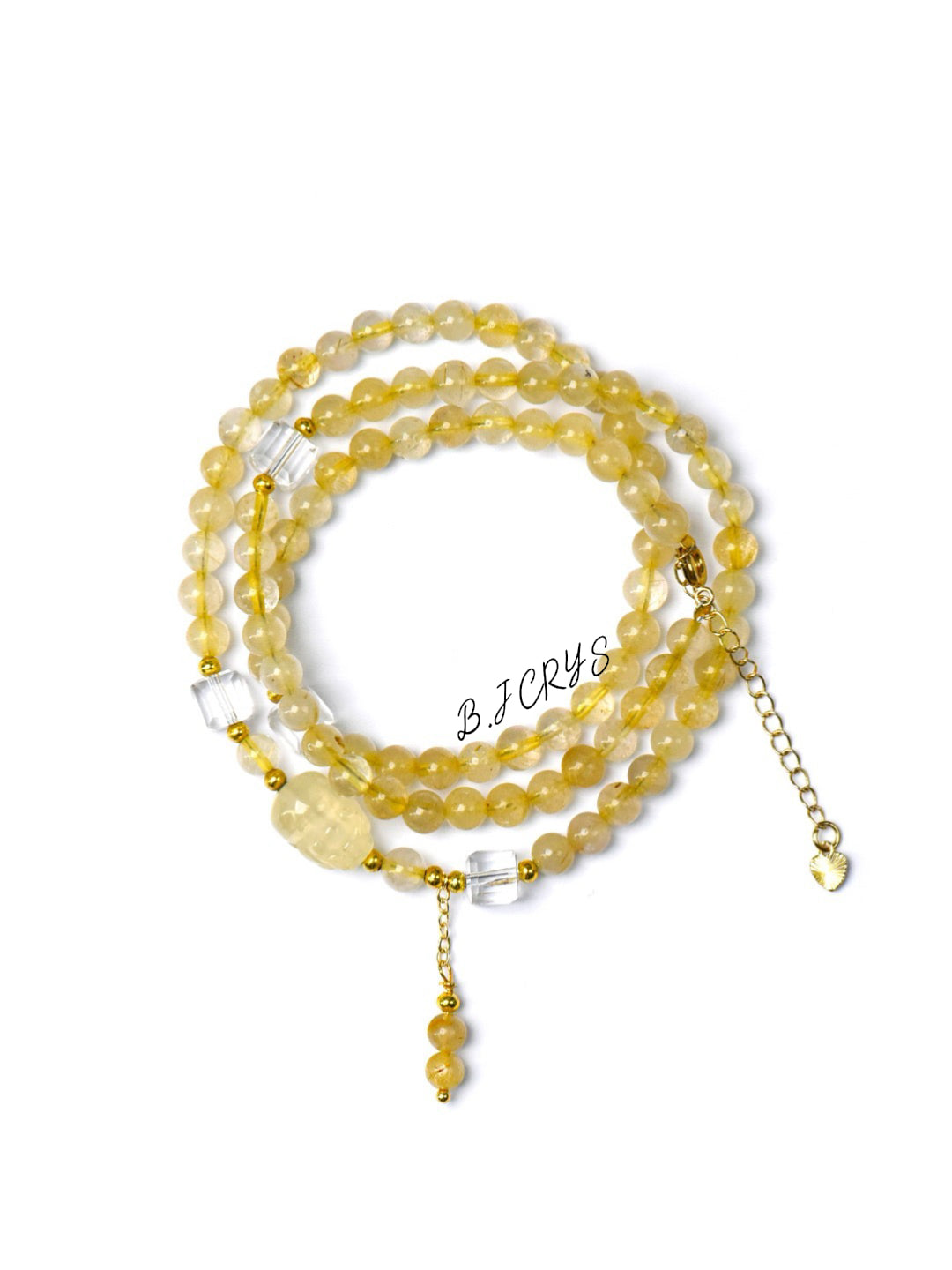 Golden Rutilated Quartz Multi-Layer Bracelet