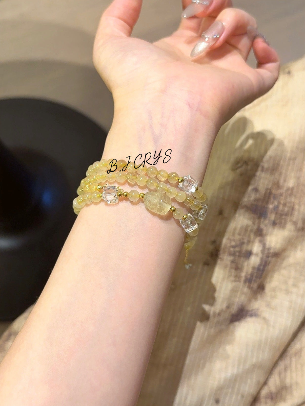 Golden Rutilated Quartz Multi-Layer Bracelet