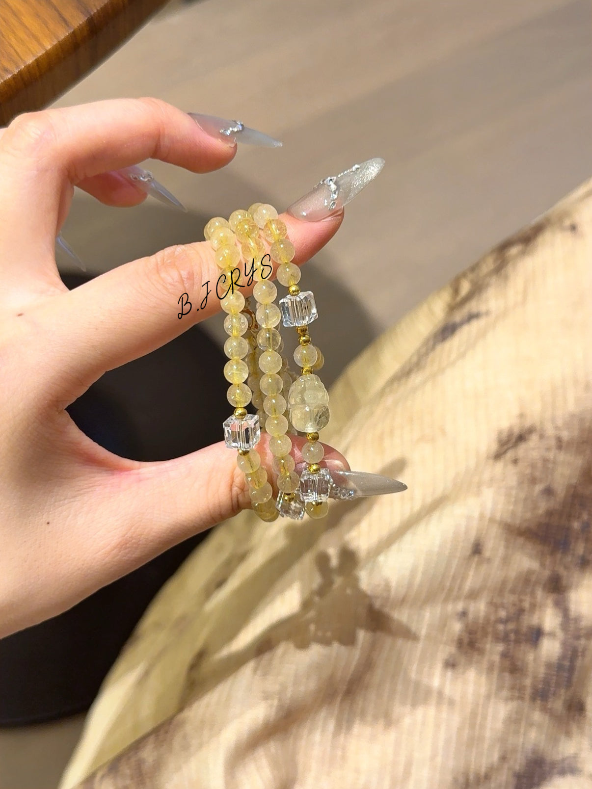 Golden Rutilated Quartz Multi-Layer Bracelet