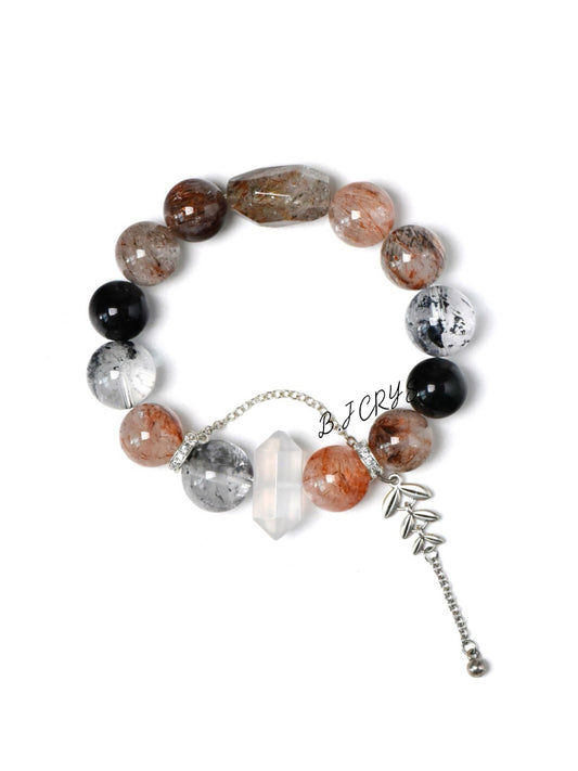 Black Gold Super Seven & Herkimer Diamond Bracelet