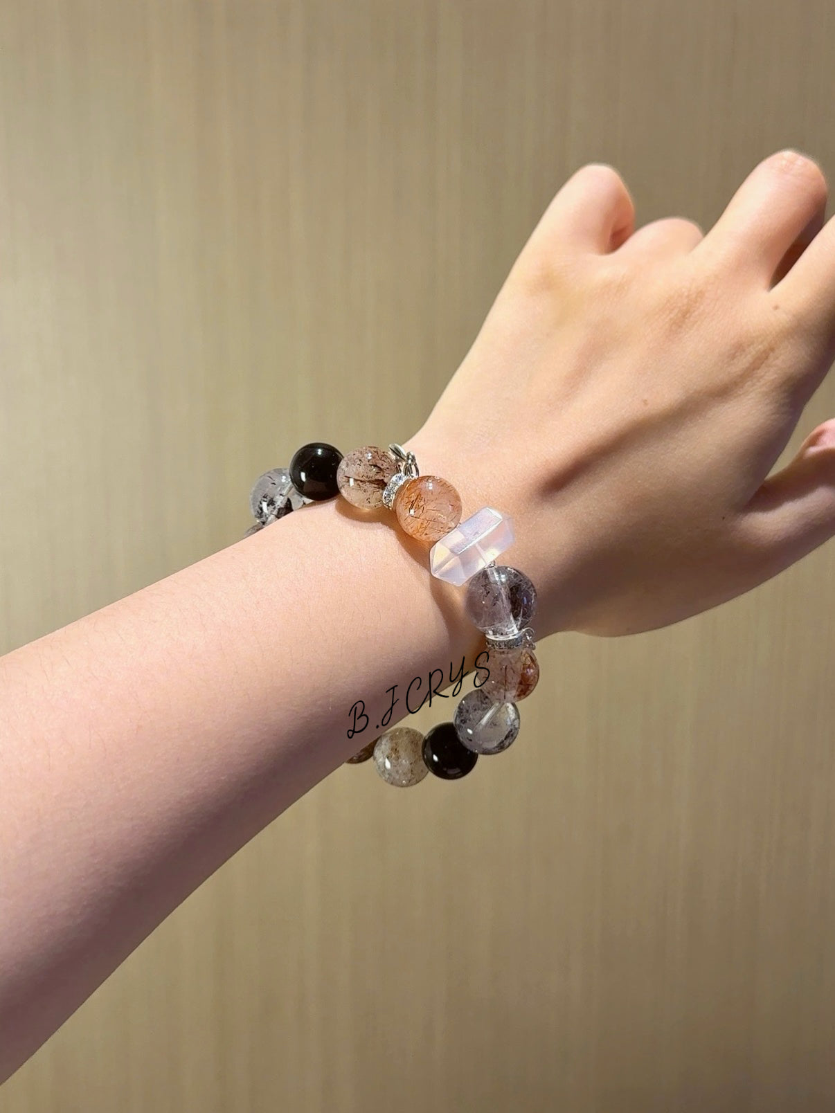 Black Gold Super Seven & Herkimer Diamond Bracelet