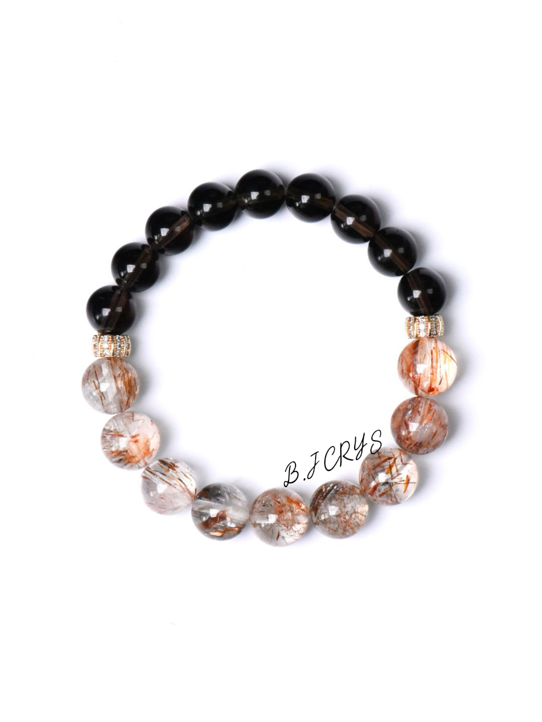 Smoky Quartz & Black Gold Super Seven Bracelet