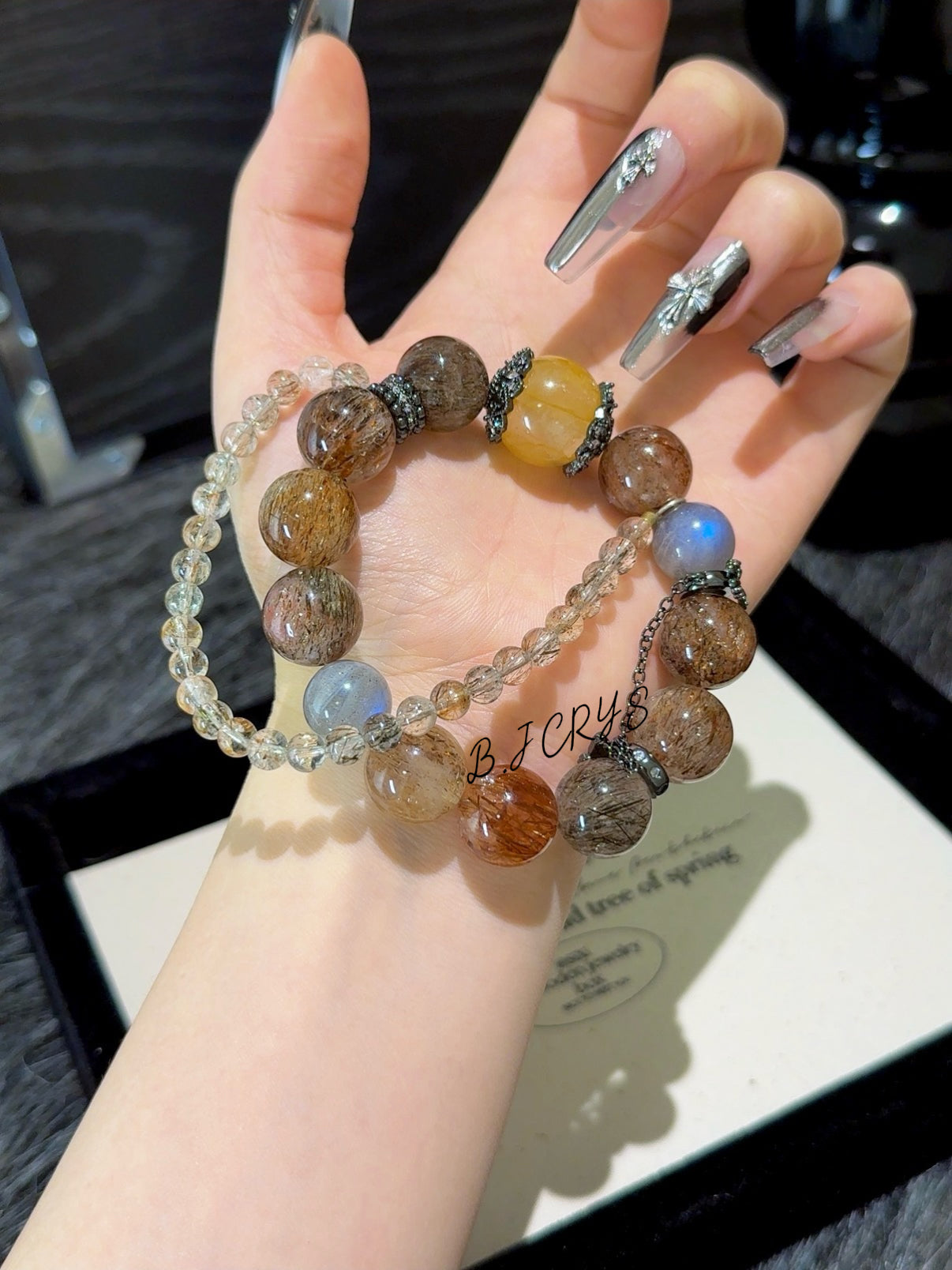 Black Gold Super Seven & Yellow Flower Quartz Double-Layer Bracelet