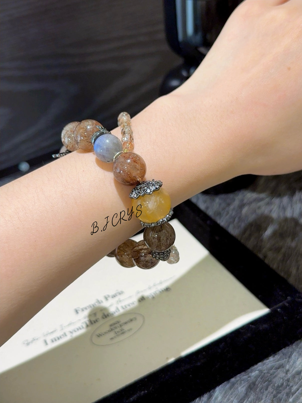 Black Gold Super Seven & Yellow Flower Quartz Double-Layer Bracelet
