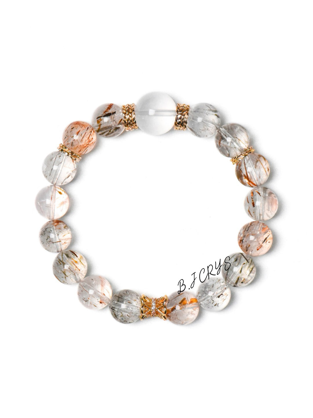 Black Gold Super Seven & Milky Quartz Bracelet