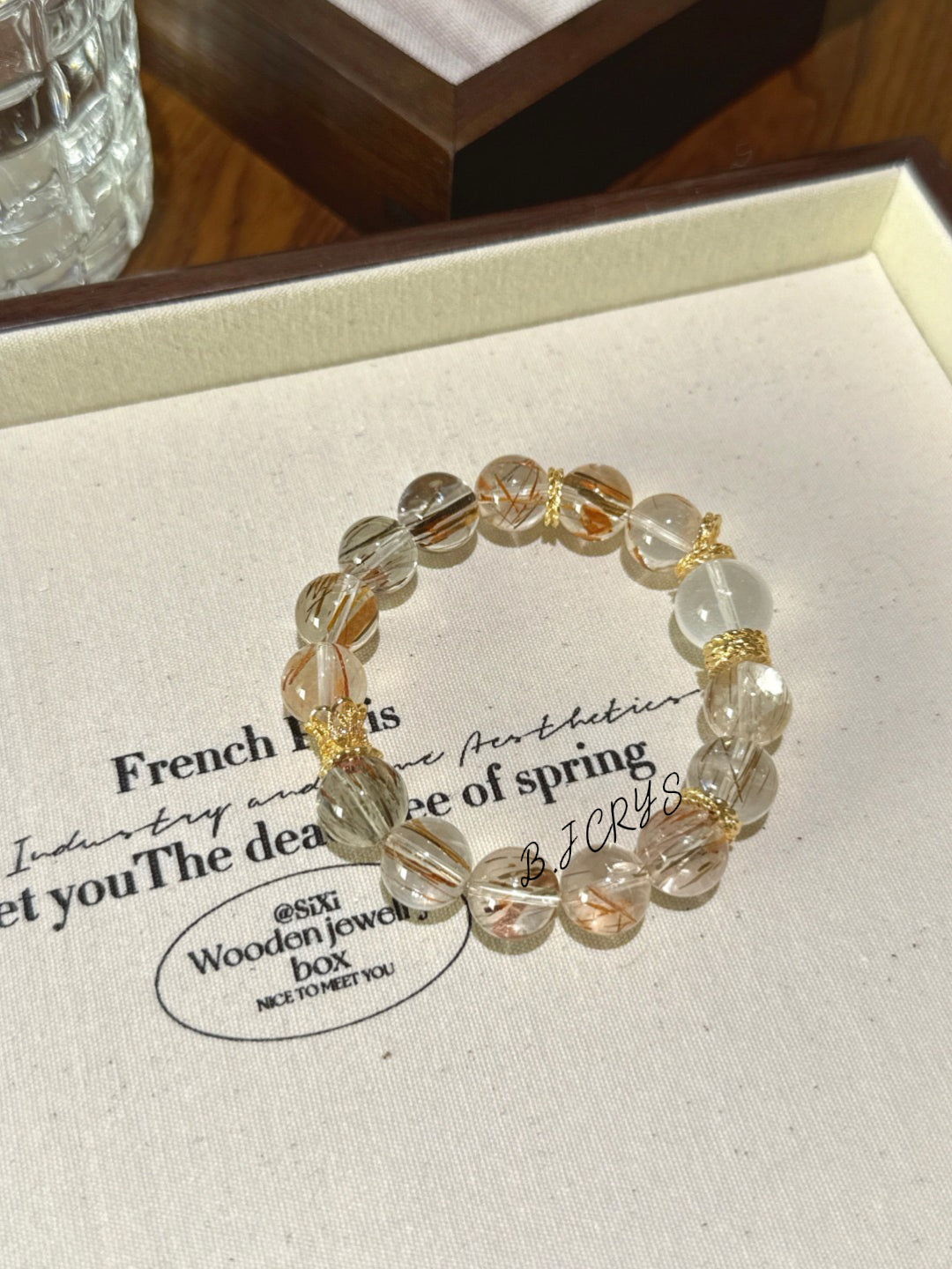 Black Gold Super Seven & Milky Quartz Bracelet