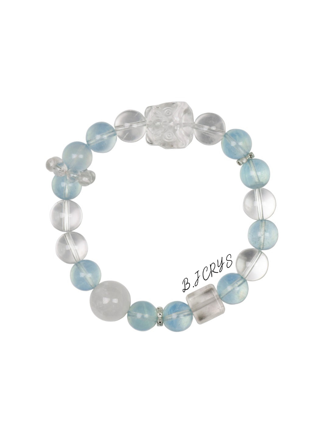 Aquamarine & White Phantom Lion Bracelet