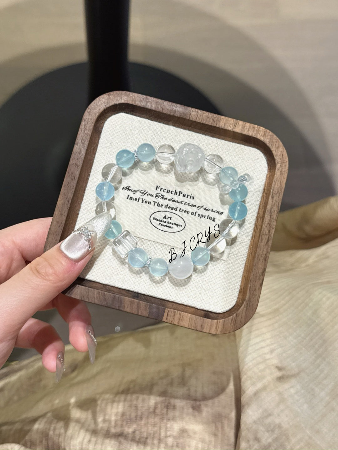 Aquamarine & White Phantom Lion Bracelet