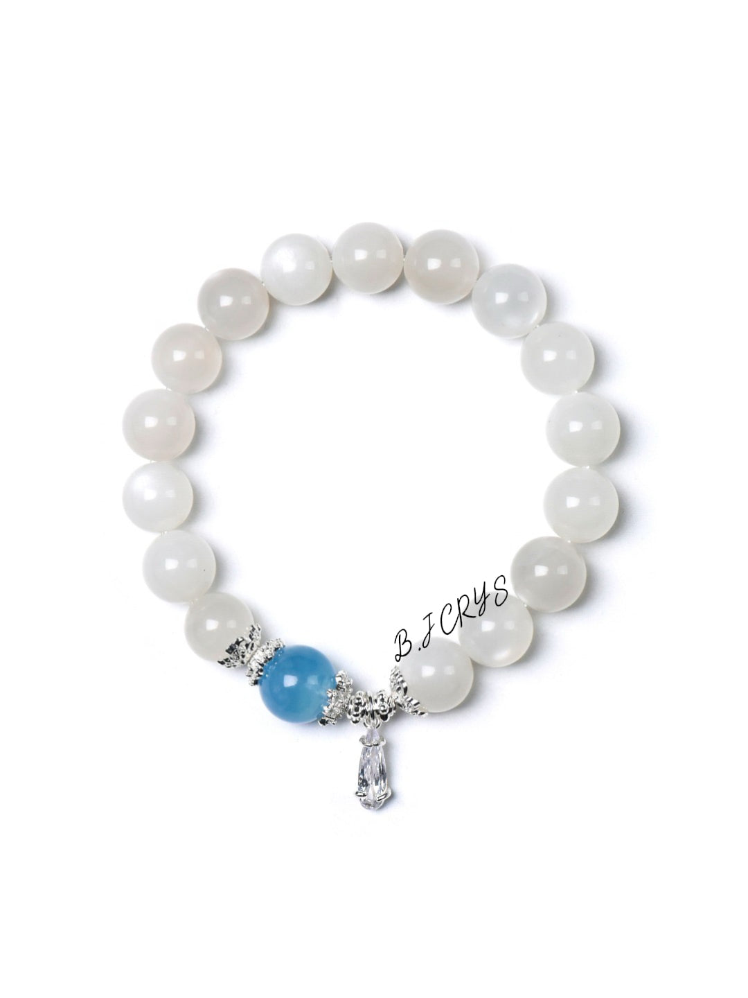 White Moonstone & Aquamarine Bracelet