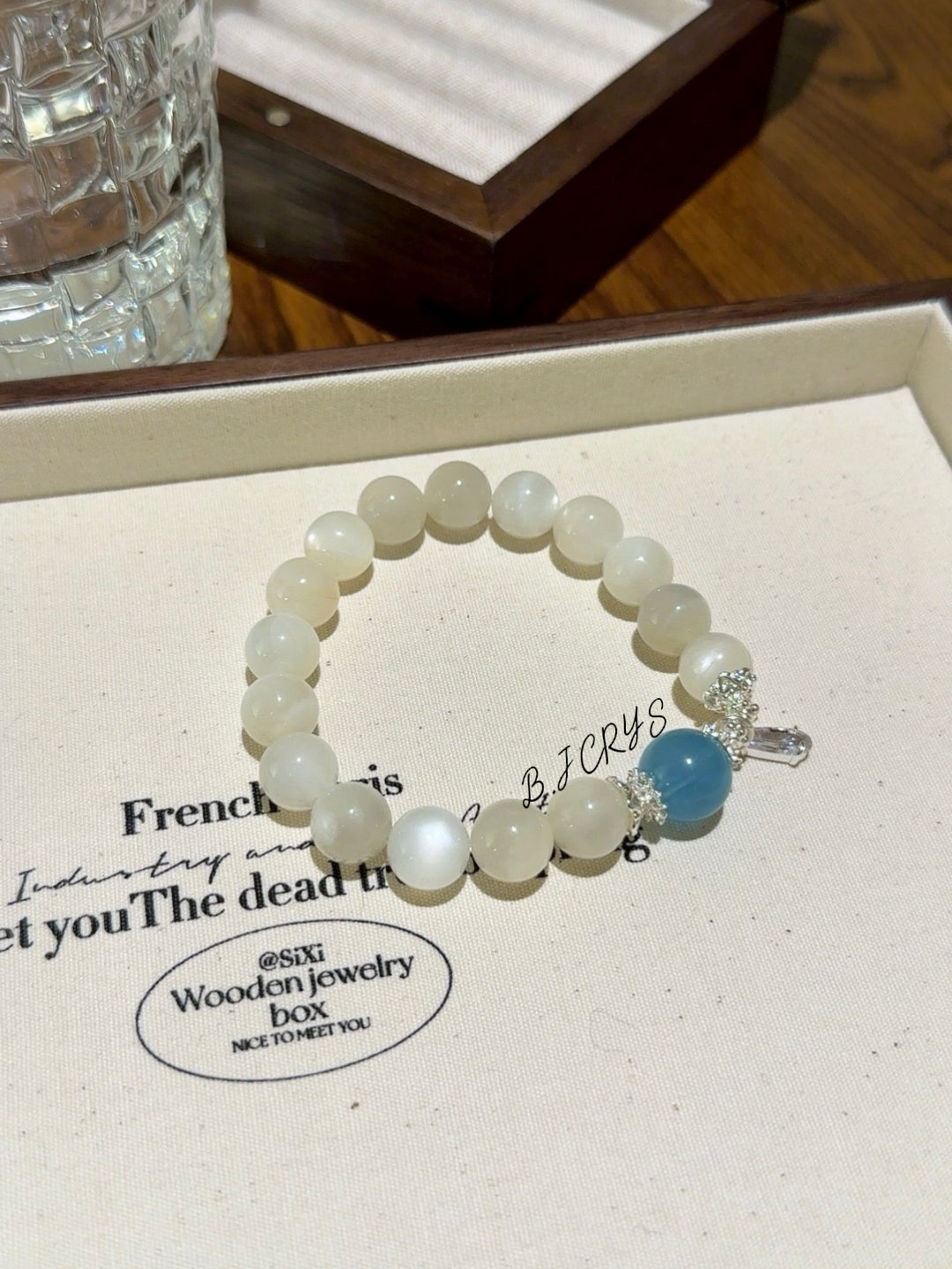 White Moonstone & Aquamarine Bracelet