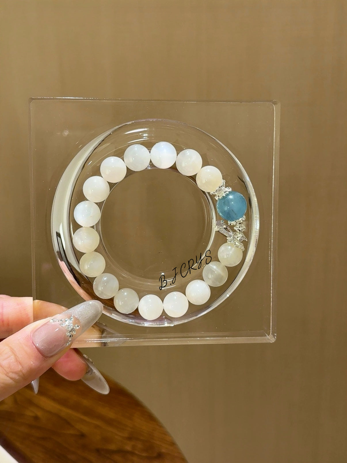 White Moonstone & Aquamarine Bracelet