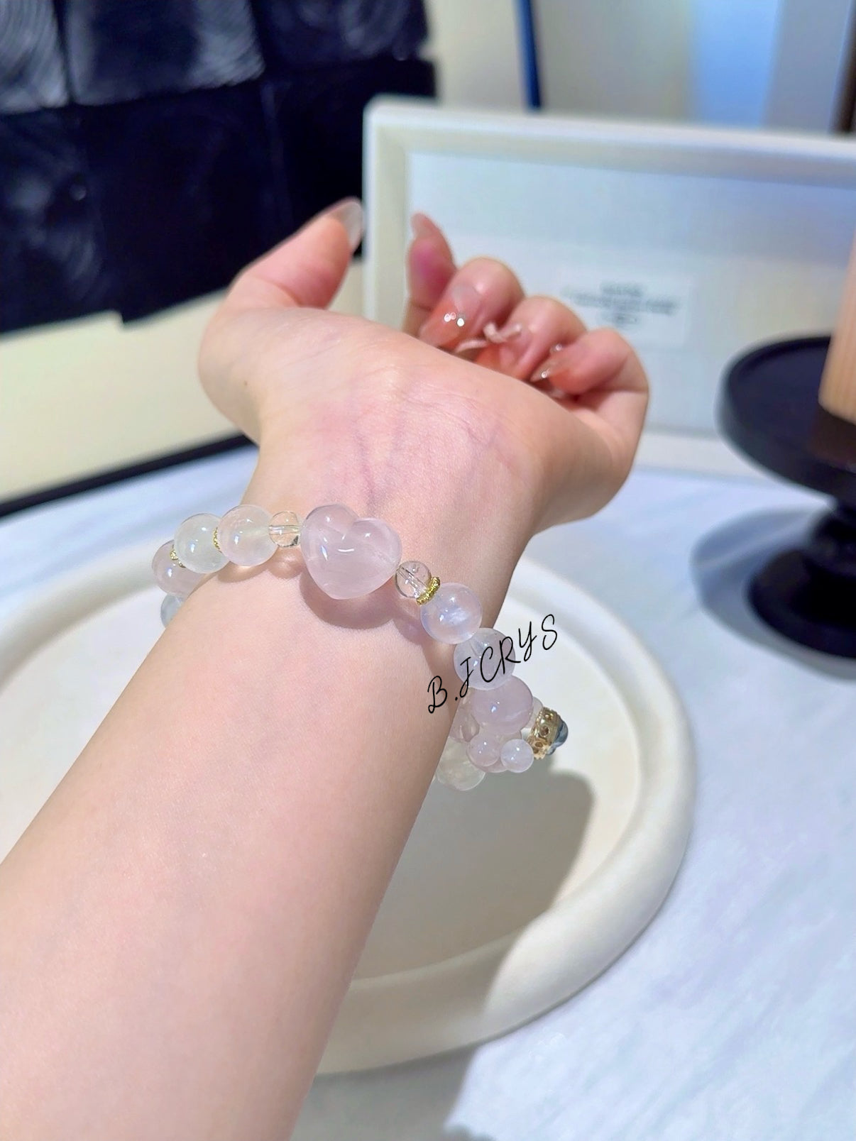 Blue Moonstone, Aquamarine & Rose Quartz Bracelet