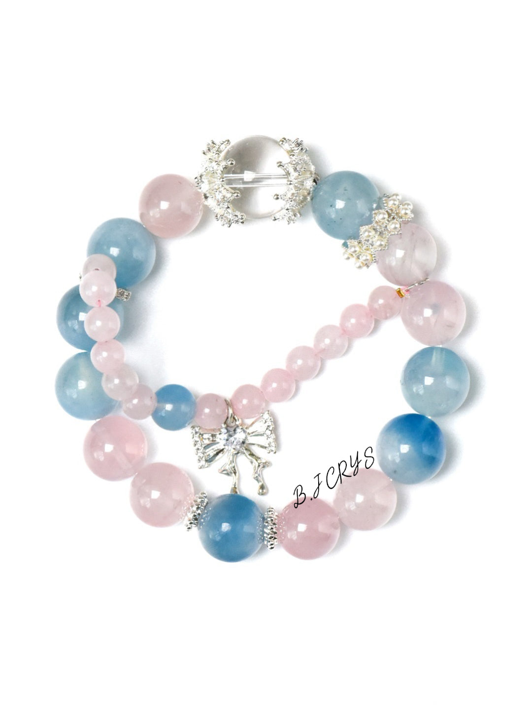 Aquamarine & Rose Quartz Bracelet