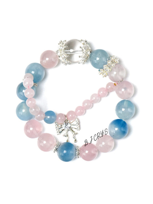 Aquamarine & Rose Quartz Bracelet