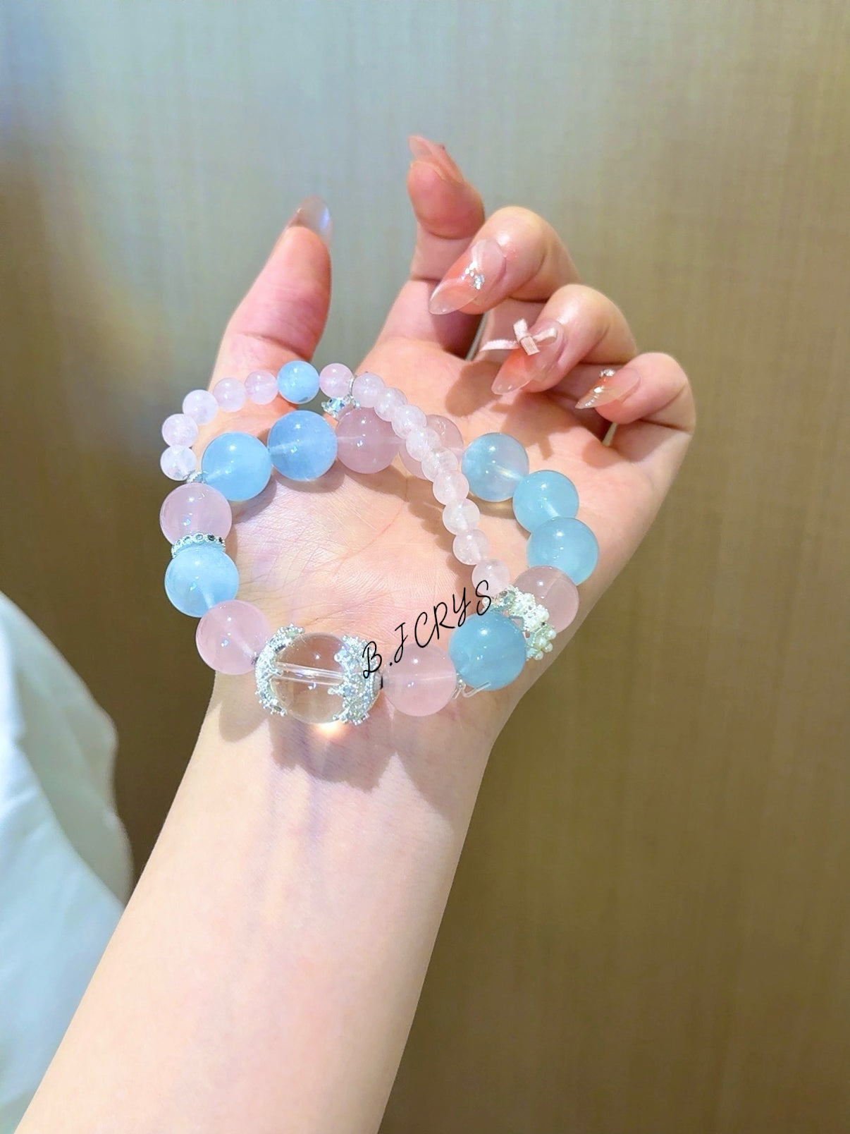 Aquamarine & Rose Quartz Bracelet