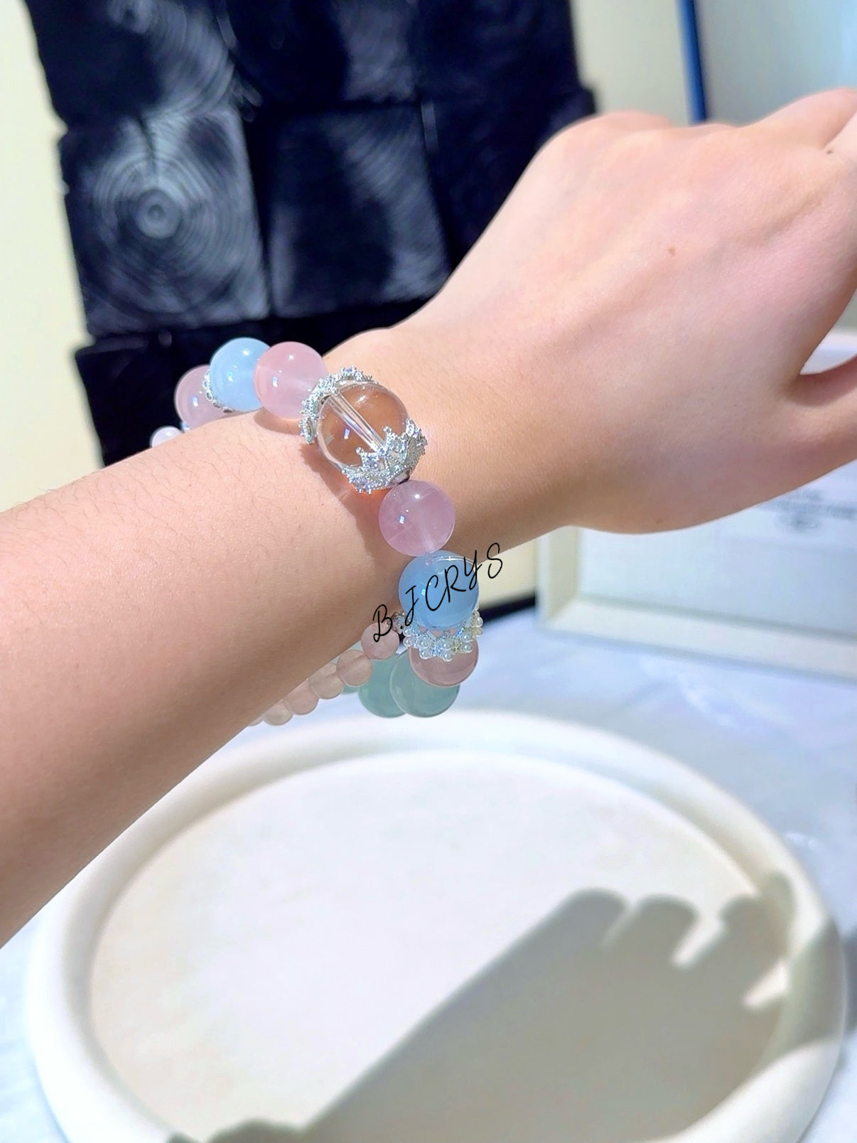 Aquamarine & Rose Quartz Bracelet