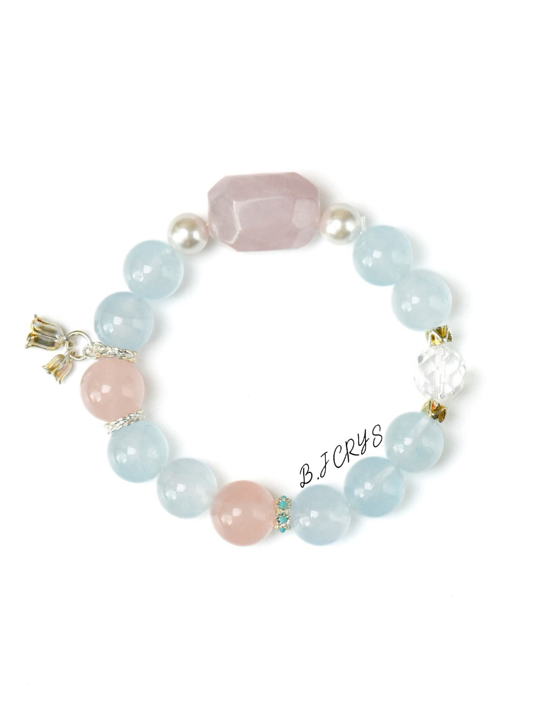 Blue Chalcedony & Rose Quartz Bracelet
