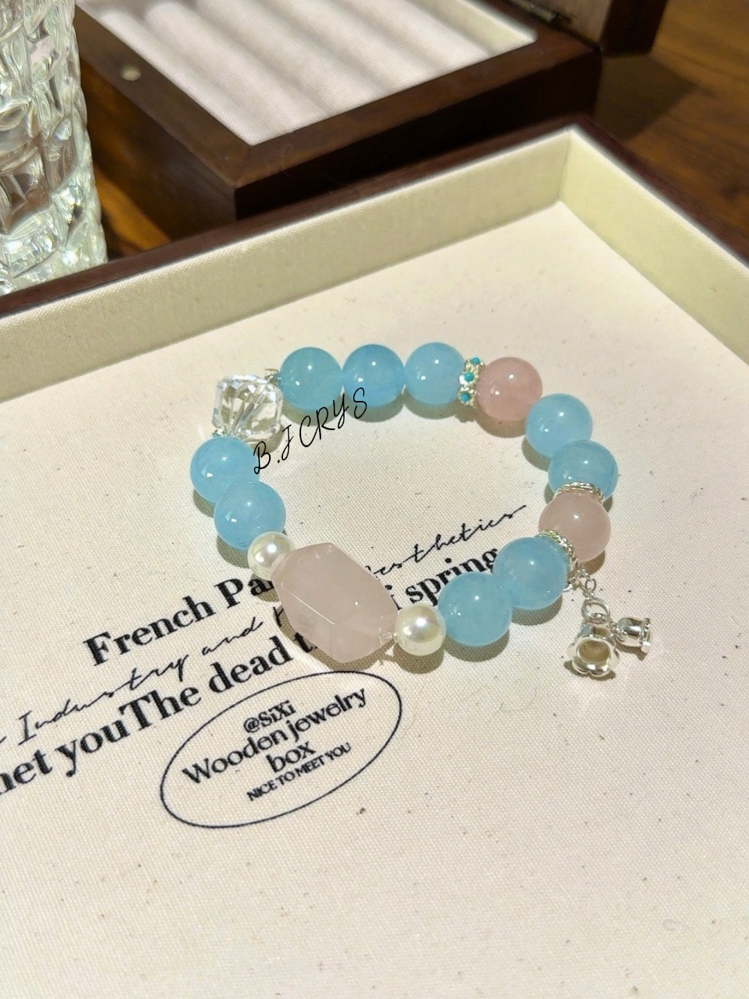 Blue Chalcedony & Rose Quartz Bracelet