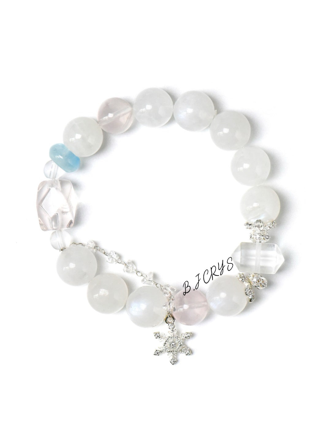 Moonstone, Rose Quartz & Aquamarine Bracelet