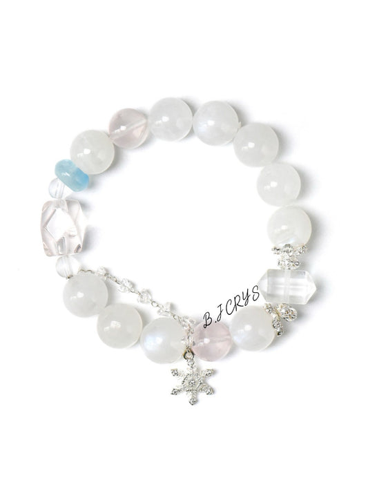 Moonstone, Rose Quartz & Aquamarine Bracelet