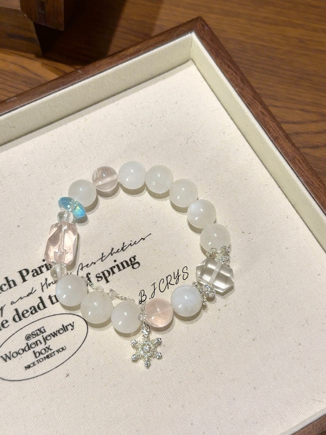 Moonstone, Rose Quartz & Aquamarine Bracelet